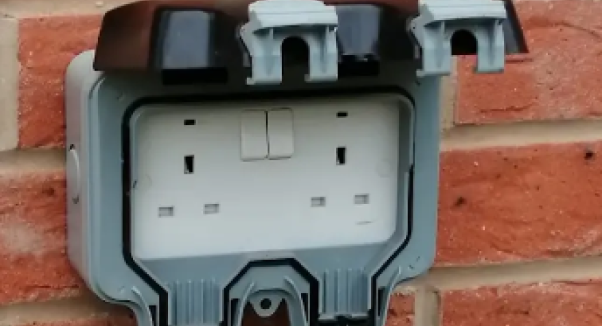 Outdoor socket installation by DP Electrical Services in Leeds